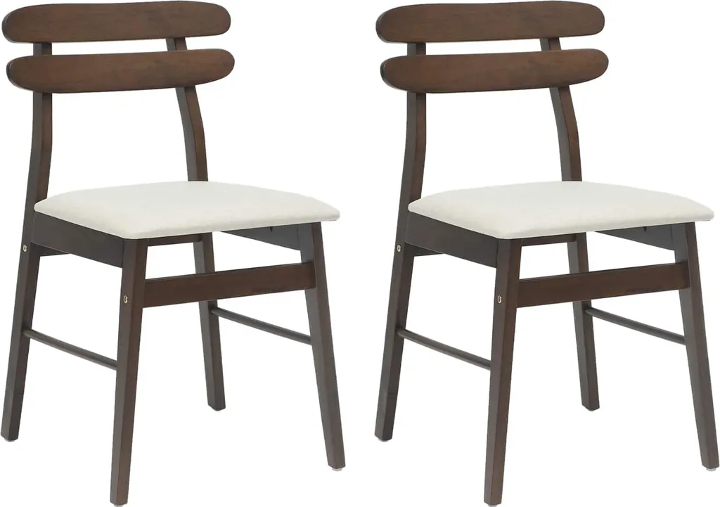 vidaXL 2x Sedie da Pranzo in Legno Massiccio - Marrone Chiaro - 81cm