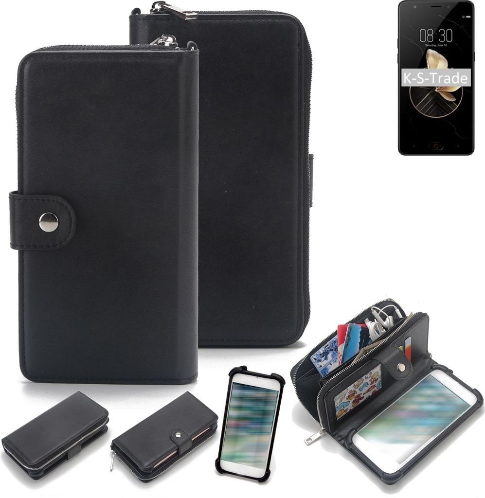 K-S-Trade 2in1 Handyhülle Schutzhülle kompatibel mit Archos Diamond Gamma & Portemonnee Cover Handy Hülle Case Etui Geldbörse Wallet Bookstyle
