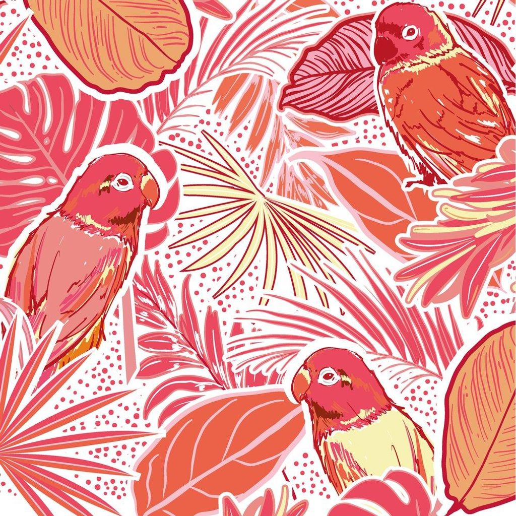 20 Servietten Parrot Paradise - Papageien im Paradies rot Produktbild 