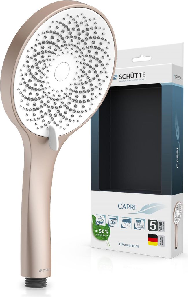 SCHÜTTE CAPRI Handbrause, Rosé matt/Weiß