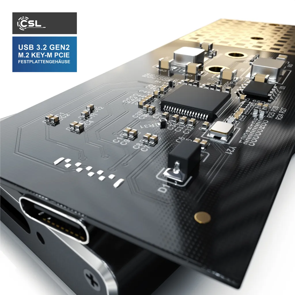 CSL M.2 Key-M PCIe Festplatten-Gehäuse extern RH7281
