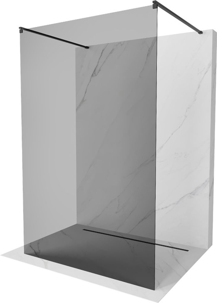 Mexen Kioto freistehende Duschwand 120 x 200 cm, Graphit, Schwarz - 800-120-002-70-40