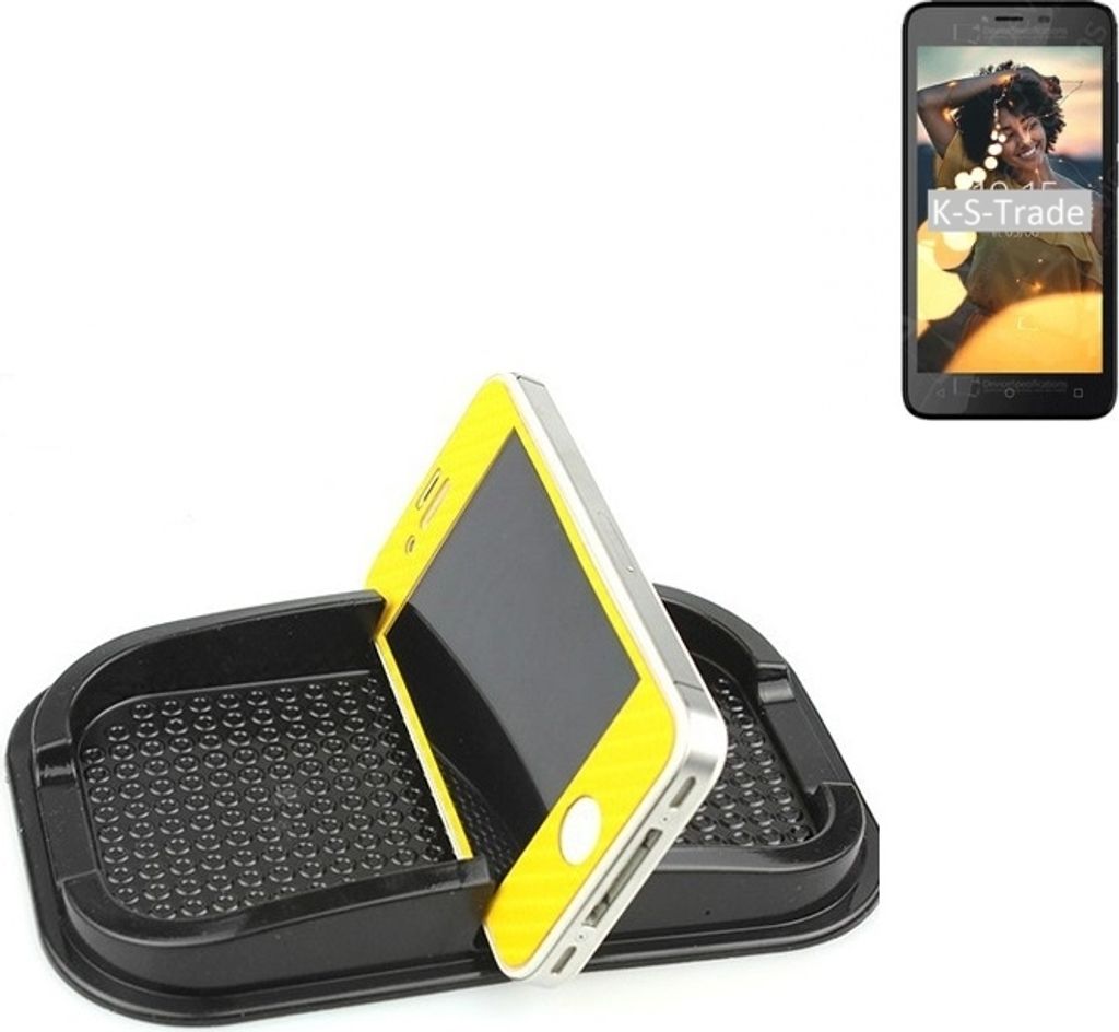 K-S-Trade Auto Anti Rutsch Matte Smartphone-Halter kompatibel mit BQ Mobile BQ-5000G Velvet Easy Haft Pad Armaturenbrett Handy-Halterung Silikon