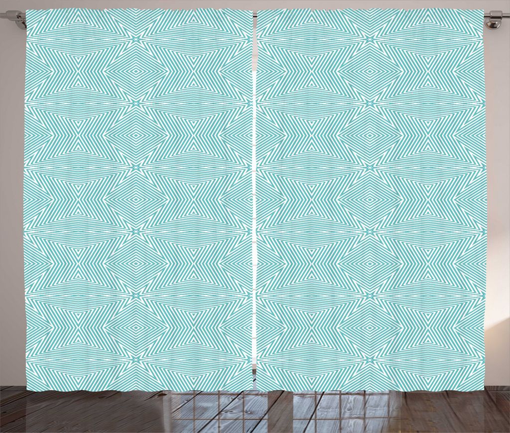 ABAKUHAUS Star Rustikaler Vorhang, Retro verflochtene Sternform, Wohnzimmer Universalband Gardinen mit Schlaufen und Haken, 280 x 225 cm, Seafoam u...