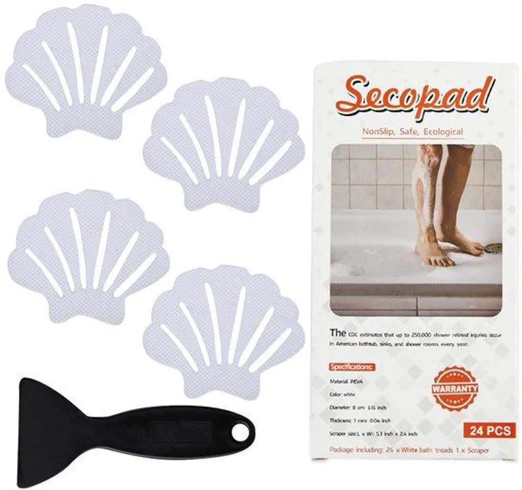 Sécuriser baignoire et douche - 24 stickers antidérapants blancs kit