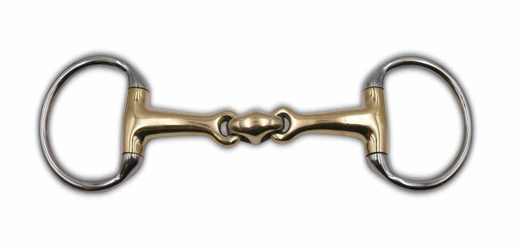 AMKA Olivenkopfgebiss doppelt gebrochen massiv Argentan Olivenkopfgebiss Pony Stärke 12 mm Ringe 50 mm, Größe:85 mm