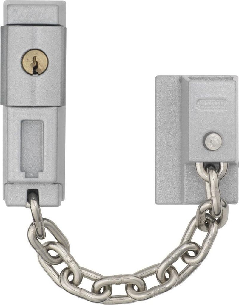 ABUS Türkette SK79 für Haustür und Wohnungstür – Abschließbare Sicherheitskette mit Kindersicherung – geeignet für links und rechts schli...
