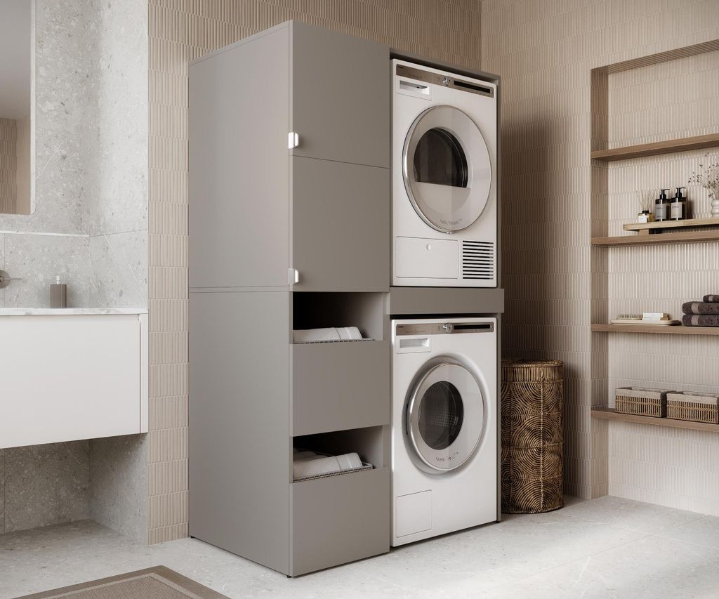 Hochschrank Badschrank für Waschmaschine und Trockner – Produktbild 