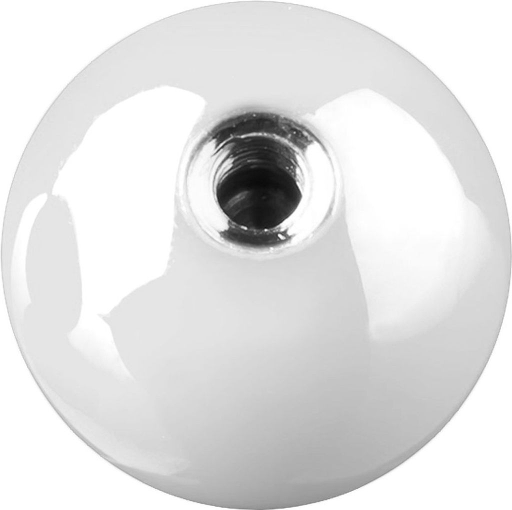 viva-adorno 1,6 x 3,5mm Piercing Schraubkugel Ersatzkugel Hochglänzend Farbig Emailiert Edelstahl-Gewinde verschiedene Farben und Größen Z376,Weiß