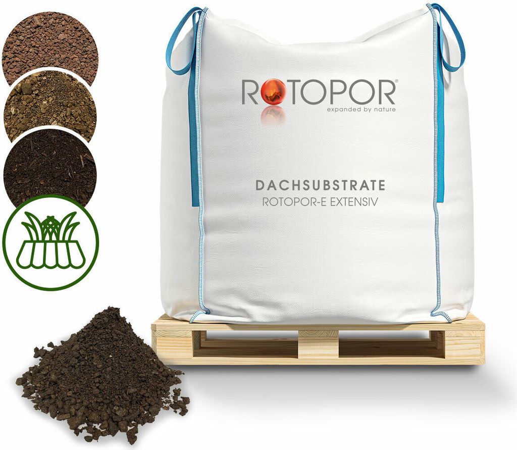 Rotopor E Extensivsubstrat für Dachbegrünung 500L BigBag
