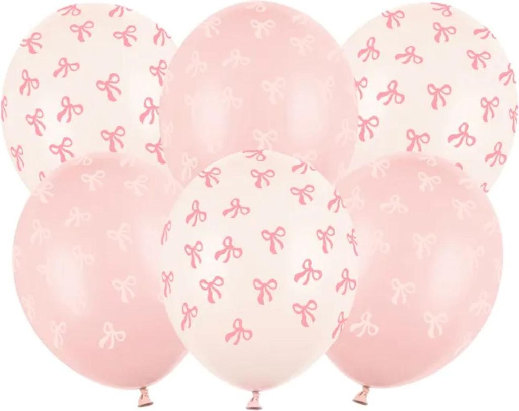 Strong-Ballons „Schleifen“ – Pastell-Mix, 30 cm, 6 Stück