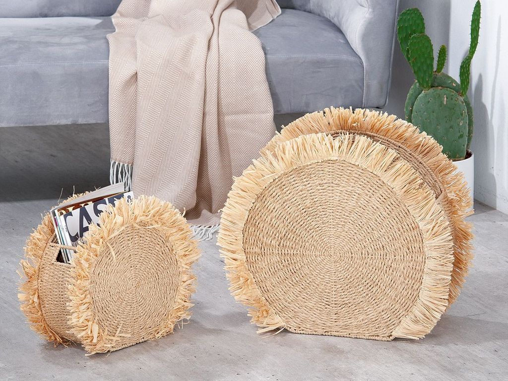 Gilde 2er Set, Zeitungsständer, "Boho", Bast, Seegras, naturfarben, VE 1, L. 21 cm, B. 50 cm, H. 47 cm 44369 4063387443699