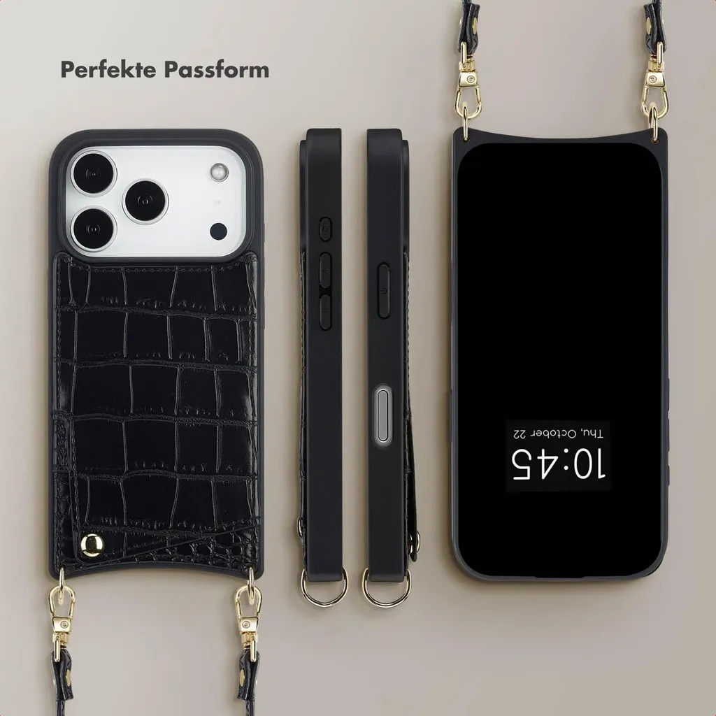 Custodia Selencia Nova Croco iPhone 17 Pro: L'Accessorio Moda Nero - 6