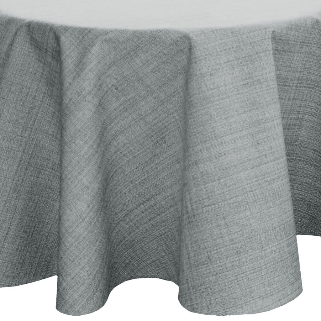 Tischdecke Outdoor Grau Garten Balkon Tischtuch Ø 145 cm Produktbild 