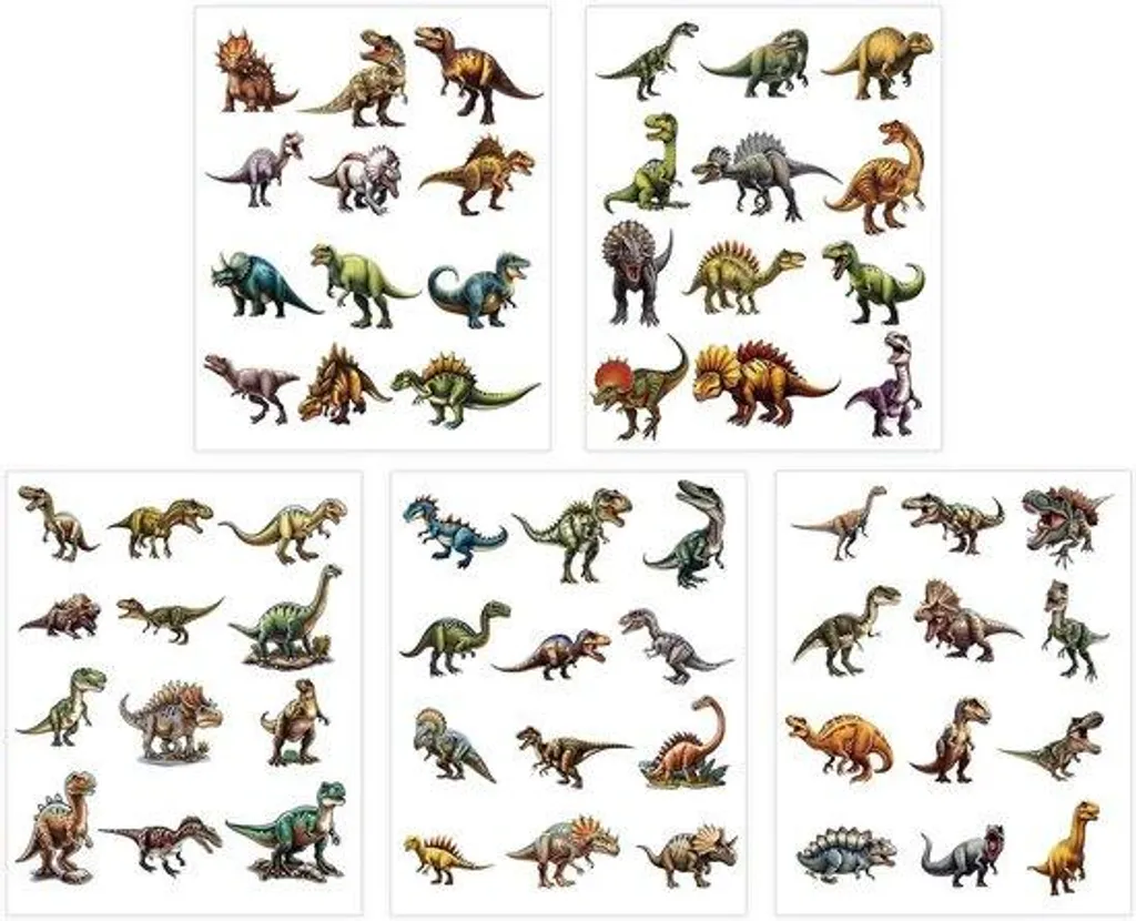 60 Autocollants Dinosaures Imperméables en Vinyle pour Enfants - Lot Fun