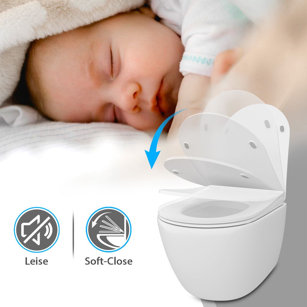 WC-Sitz mit Absenkautomatik D Form Slim Toilettendeckel Produktbild 9