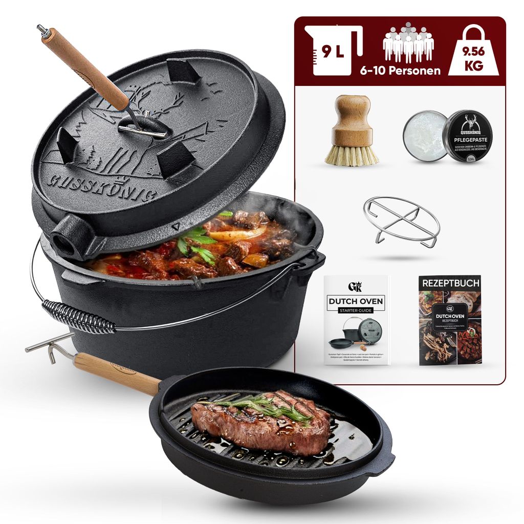 GUSSKÖNIG GK-6 Gusskönig Eingebrannter Dutch Oven Set 9L Image du produit 