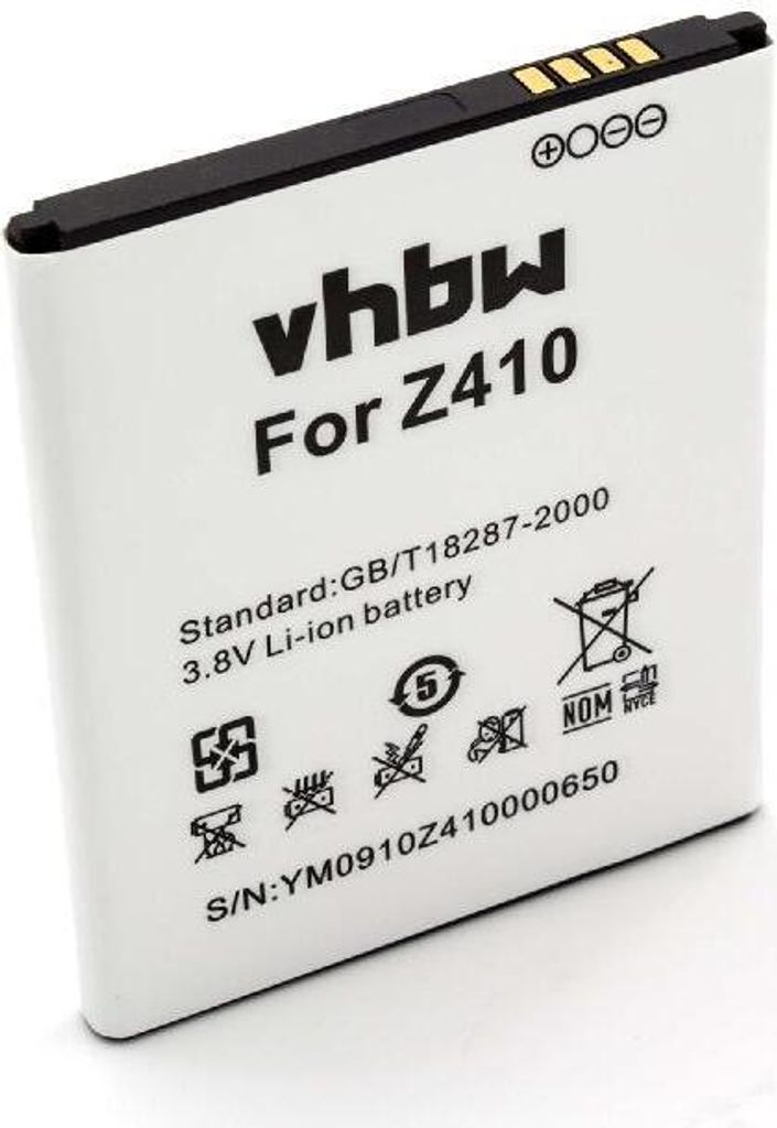vhbw Akku kompatibel mit Acer Liquid Z330, Liquid Z320 Dual SIM, Liquid Z330 LTE Dual SIM Handy Smartphone Telefon (1600 mAh, 3,8 V, Li-Ion)
