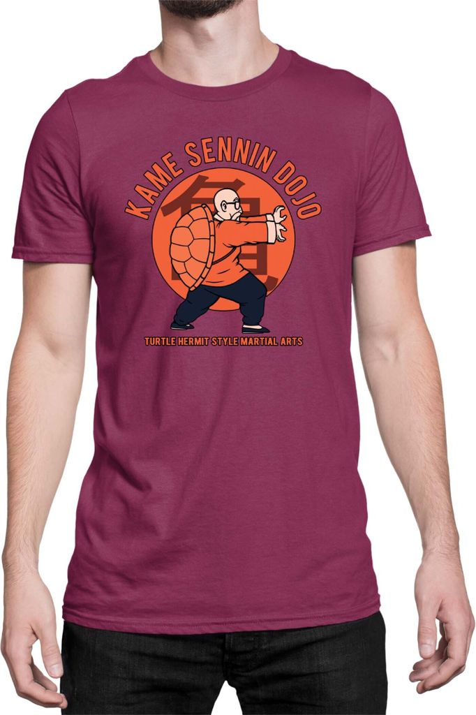 Herren T-Shirt Dragon Anime Manga Ball Z Master Roshi 016, Man L / Burgundy