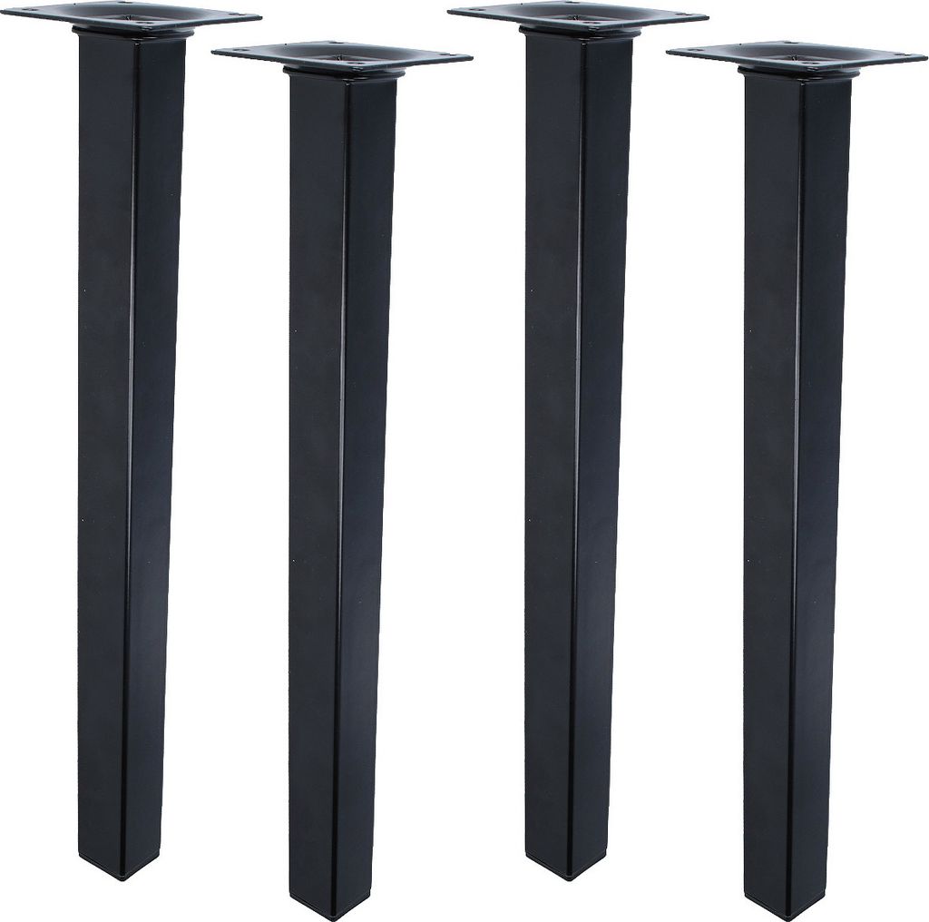 Möbelfüsse Schwarz 4er Set Möbelbeine Eckig Tischbeine Tischfüße Möbelstützen modern Höhe 600mm