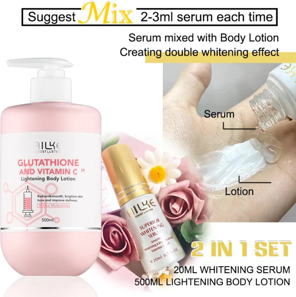Set Glutatione e Vitamina C: Lozione Illuminante e Crema Idratante 2 in 1 - 2