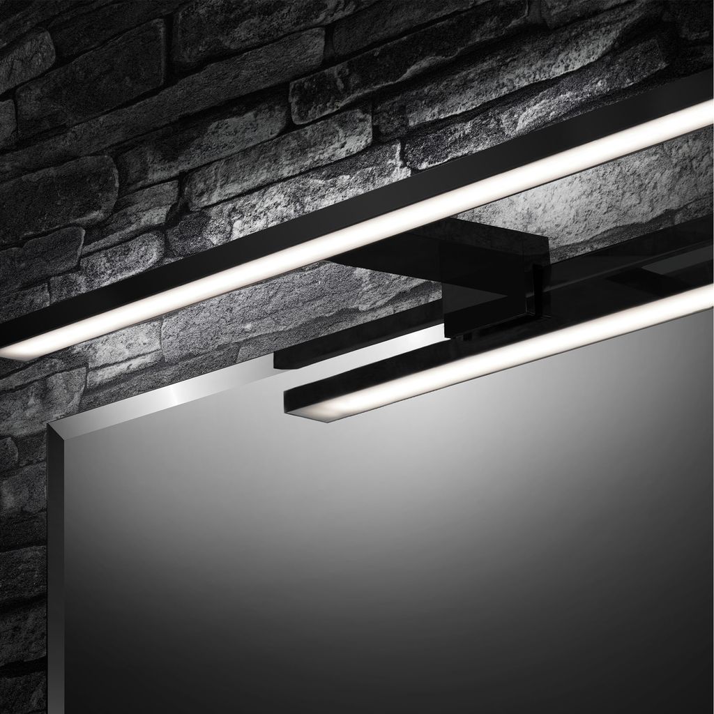 Lampa lustrzana LED IP44 8 W czarna metal-plastik Briloner Zdjęcie produktu 