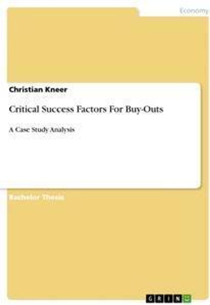 Critical Success Factors For Buy-Outs