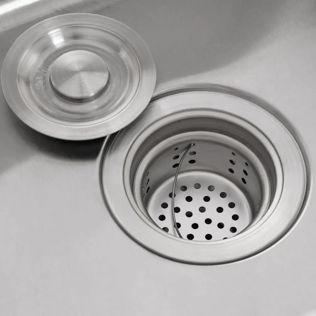 Évier simple indépendant en inox brossé 35x31 cm avec robinet 360° - 7