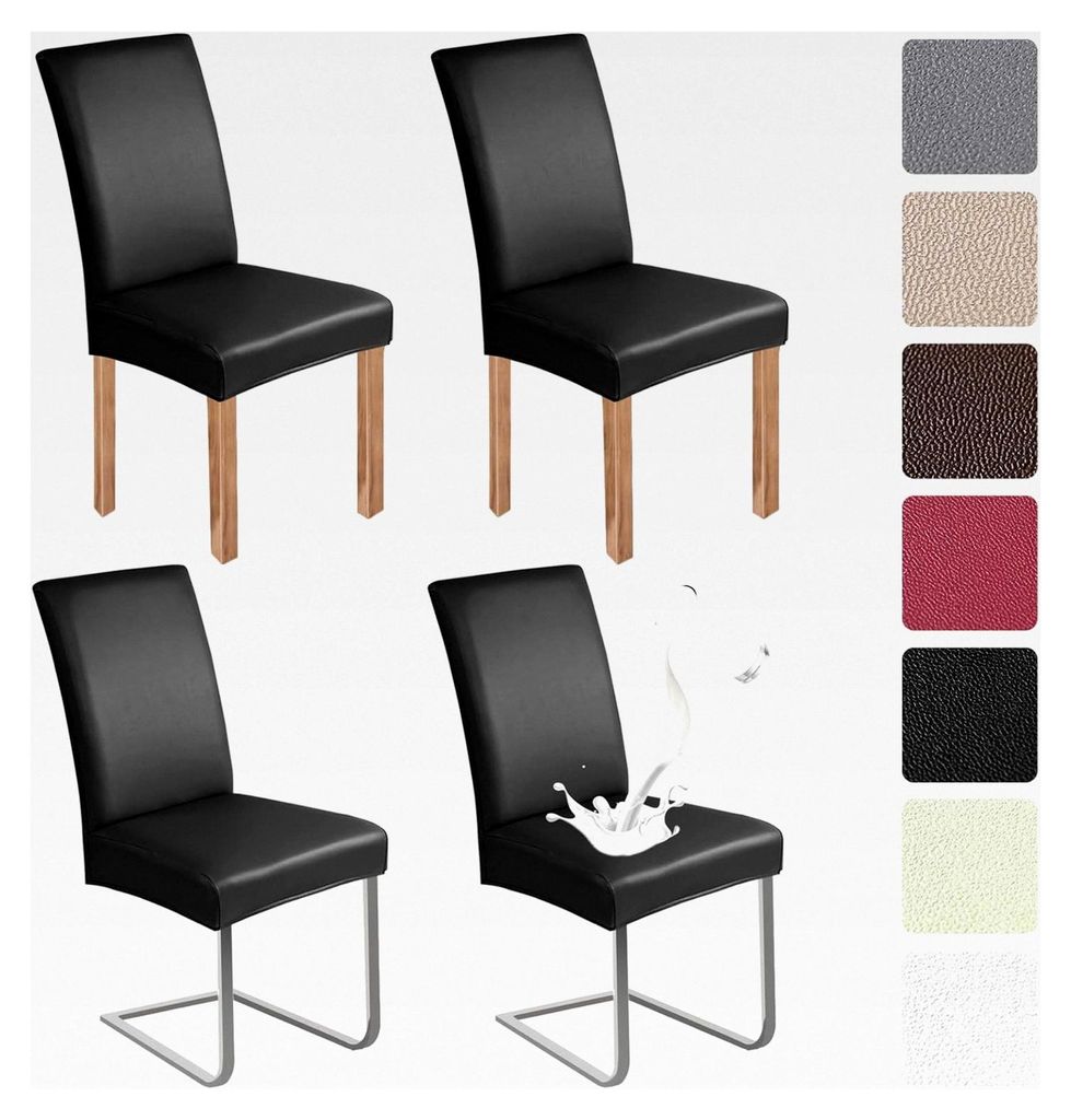 PU Stuhlhülsen 4er Set Kunstleder für Schwingstühle wasserdicht Elastische Hülsen für Stühle Universell für Haus, Büro, Restaurant, Hotel, ...