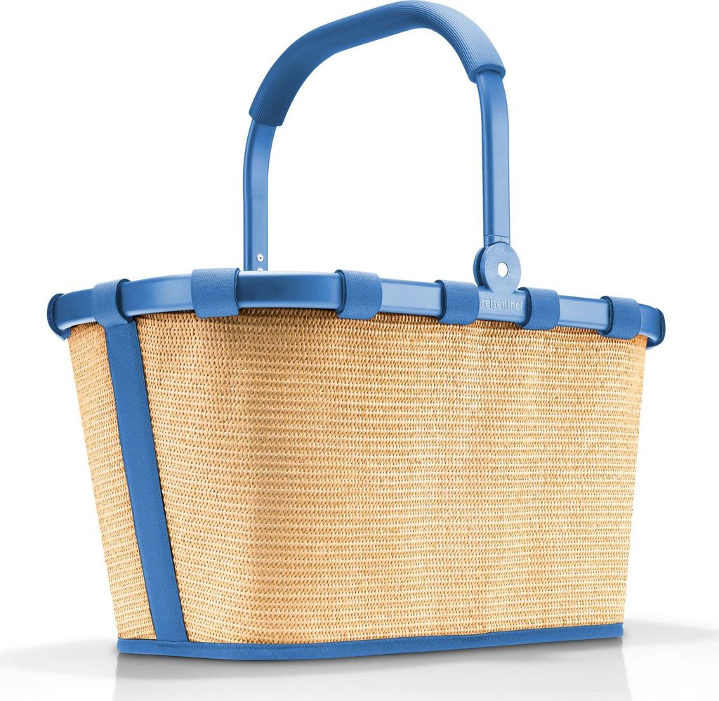 reisenthel carrybag, Einkaufskorb, Korb, Picknickkorb, Frame Raffia Blue, 22 L, BK4122