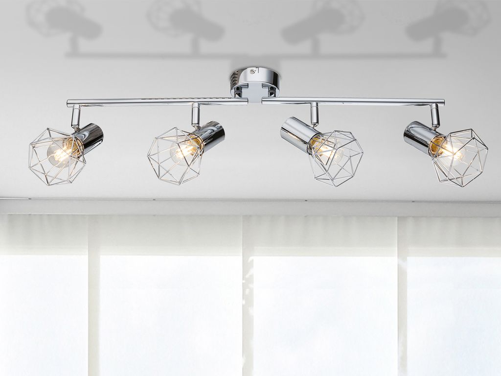Industrial LED Deckenstrahler Gitterlampe Drahtgestell Lampenschirme mehrflammig