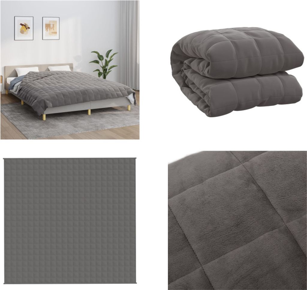 vidaXL Gewichtsdecke Grau 220x230 cm 11 kg Stoff - Gewichtsdecke - Gewichtsdecken - Beschwerte Decke - Decke