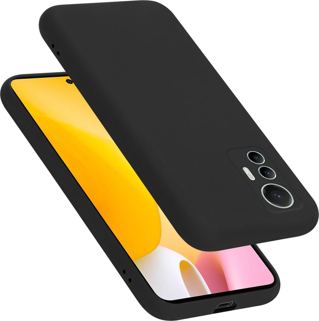 Cadorabo Schutzhülle für Xiaomi 12 LITE Hülle in Schwarz Handyhülle Case Cover TPU Etui