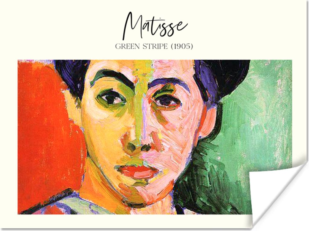 MuchoWow Poster Kunst - Matisse - Grüner Streifen (1905) 80x60 cm - Kunst für zu Hause