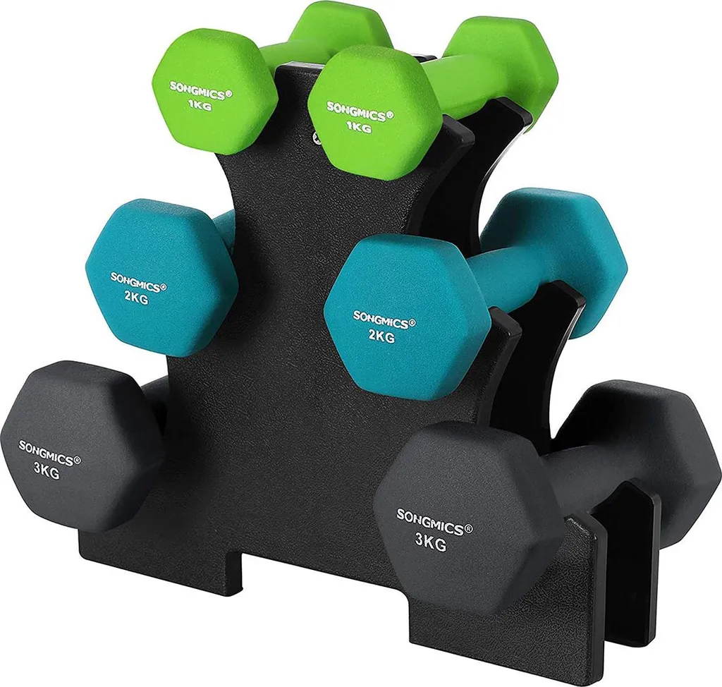 Kit haltères et rack de rangement - Équipement musculation fitness complet