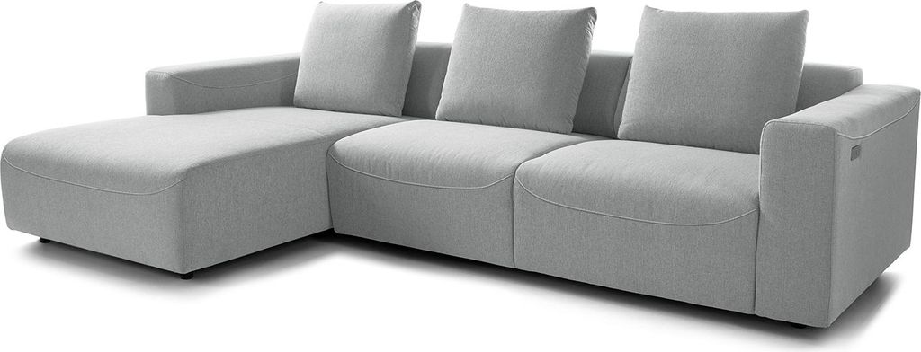 2,5-SITZER ECKSOFA mit Longchair - Webstoff