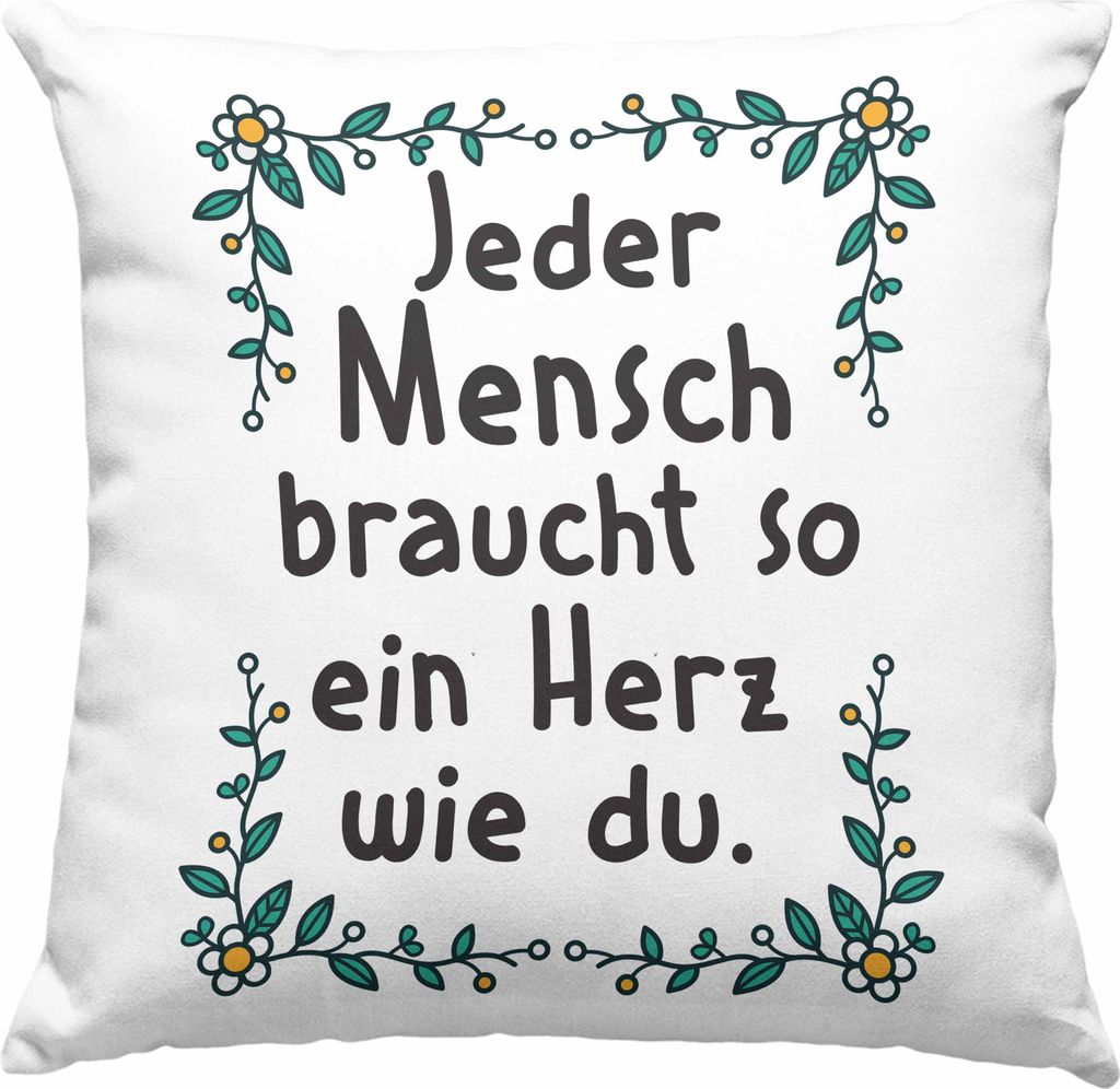 Trendation - Danke Deko-Kissen mit Füllung 40x40 Geschenk Erzieherin Deko-Kissen mit Füllung 40x40 Lustig Dankeschön Pflegerin Deko-Kissen mit F...