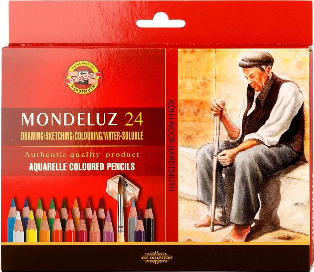 Koh-i-noor aquarelle crayons de couleur MONDELUZ art set 24 Image du produit 