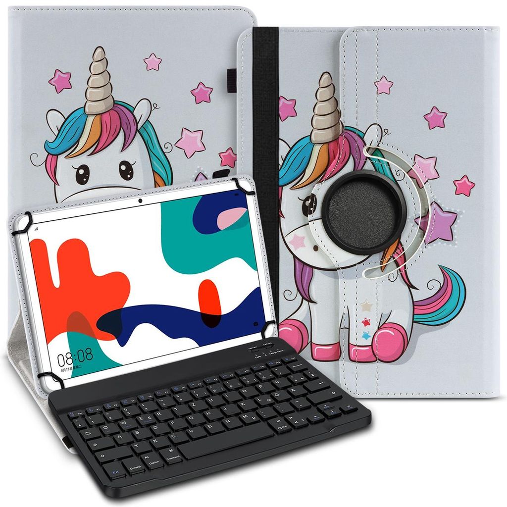 Tablet Tasche für Blackview Tab 90 Tastatur Hülle Case Bluetooth 360° DrehbarFarbe Uni 360 Taschen:Motiv 15