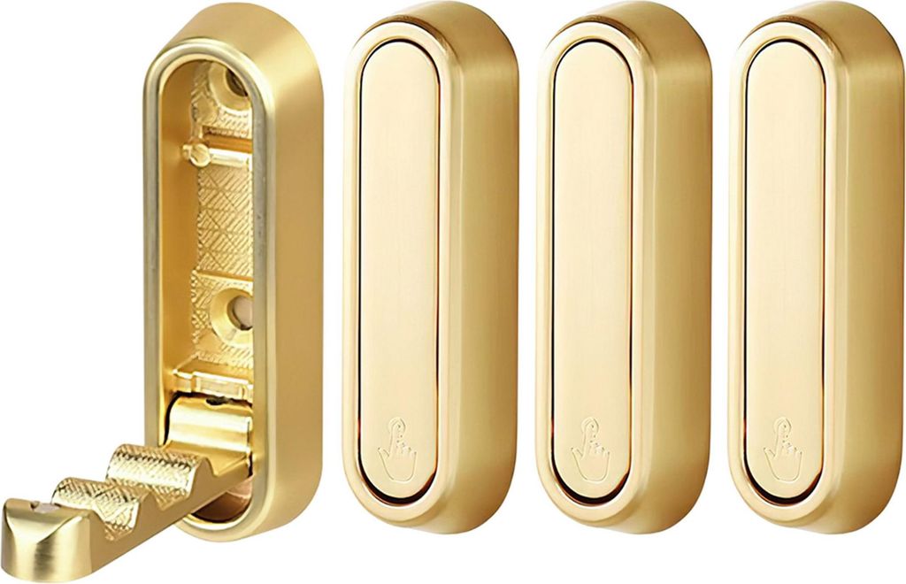 4 Stück Kleiderhaken Klappbar, Handtaschen Aufbewahrung, Wandhaken Garderobenhaken, Gold