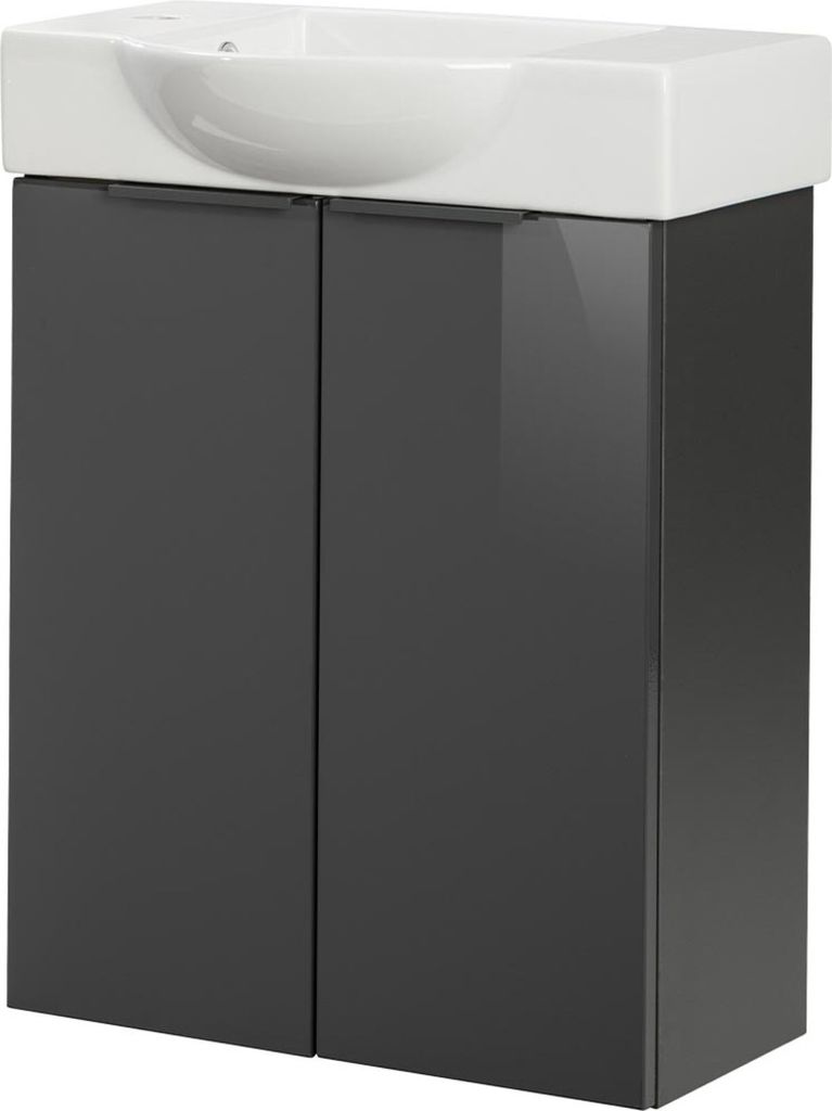 Fackelmann SBC LUNA Gäste WC Set 2-teilig 55 cm, Anthrazit, Produktbild 