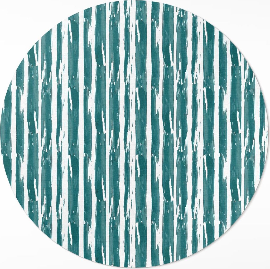 Abstraktes Muster aus gemalten Linien– Vinyl Fußmatte – Ø 130cm – Rutschfest, Pflegeleicht & Langlebig