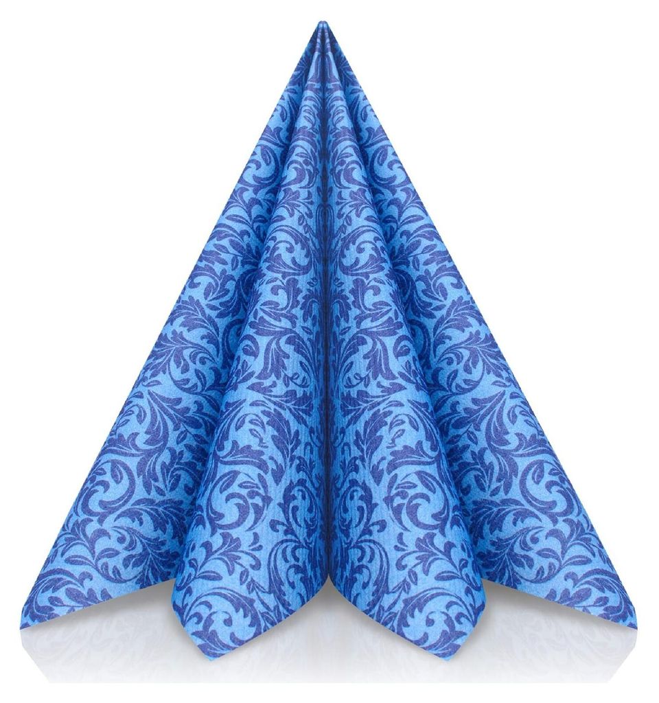 GRUBLy Airlaid Serviette Ornaments in Blau, 40 x 40 cm, 50 Produktbild 