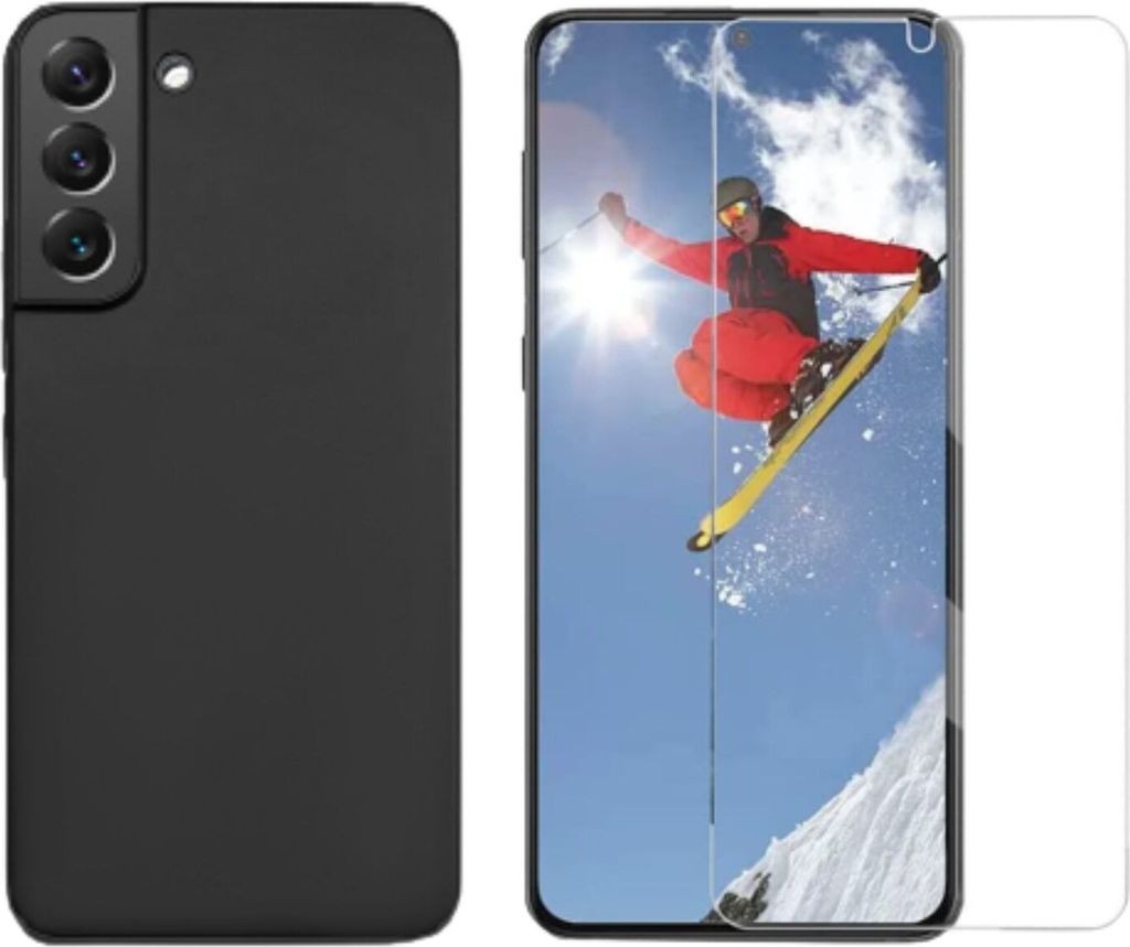 2in1 Set Handyhülle + Schutzglas für Samsung Galaxy S22 Plus 6.6 Zoll Tasche Cover Displayschutz Folie