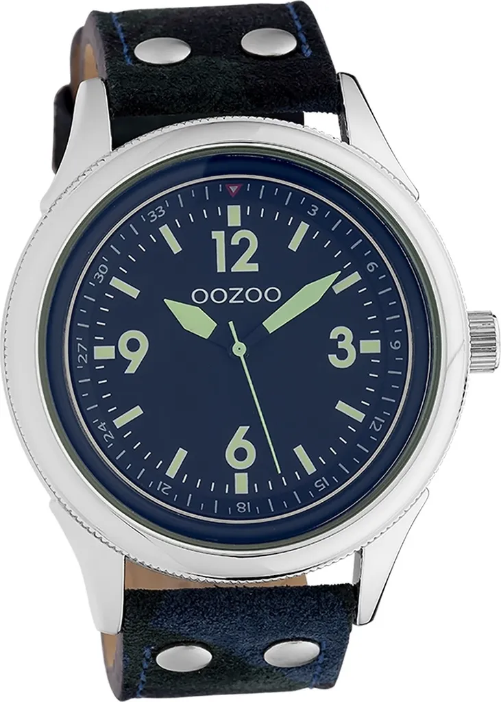 Montre bracelet bleu au motif camouflage pour homme et femme Oozoo