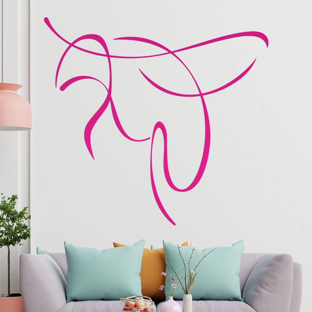 Wespe/Biene Linien Wandtattoo in 6 Größen - Wandaufkleber Wall Sticker - Dekoration, Küche, Wohnzimmer, Schlafzimmer, Badezimmer