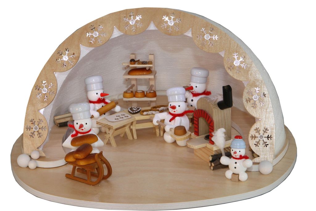 Iglu-Backstube Schneemannbäcker (35x18cm) von Zenker Volkskunst