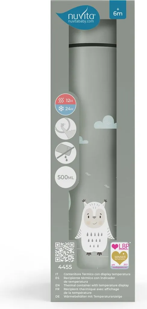 Bouteille isotherme 500 ml vert sauge gourde réutilisable pour le bureau