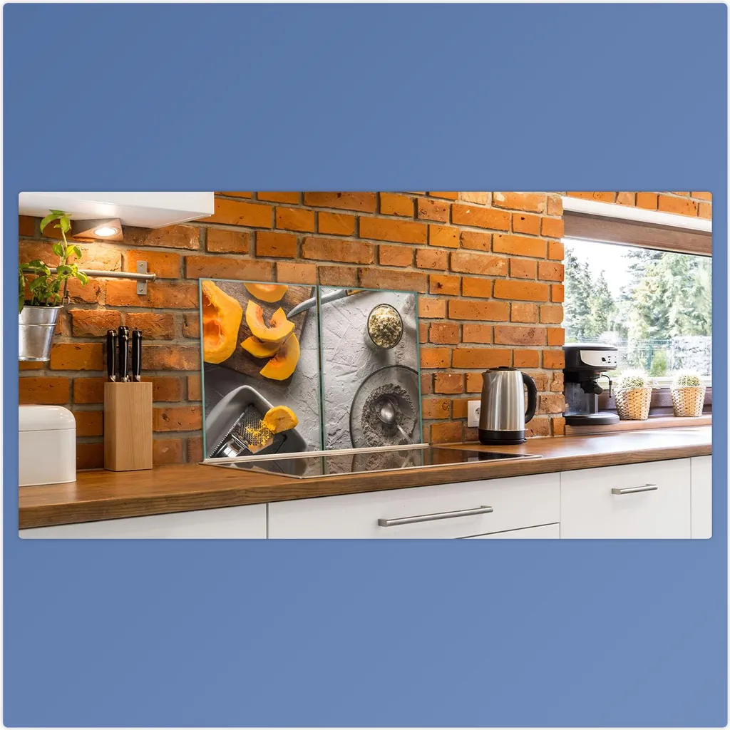 Piastra di copertura per piano cottura in ceramica 2 pezzi 2x40x52 frutta giallo copertura alzatina vetro - 4