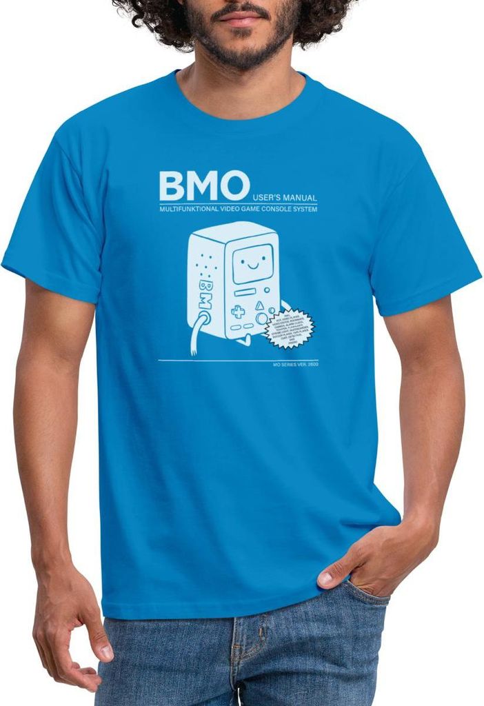 Spreadshirt Adventure Time Mit Finn Und Jake BMO Beemo Männer T-Shirt, L, Royalblau